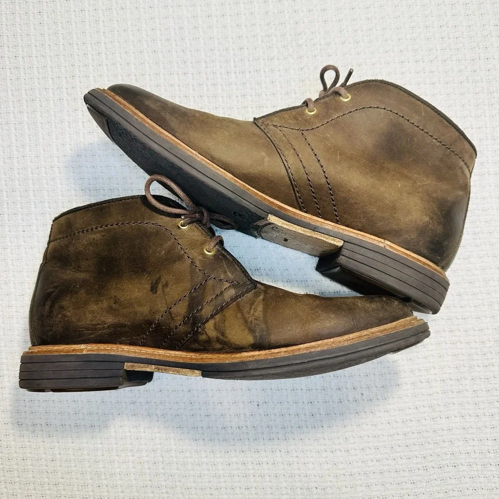 UGG Dagmann‎ Grizzly Brown Leather Chukka Boots Shoes Men's Size 9 New Insoles